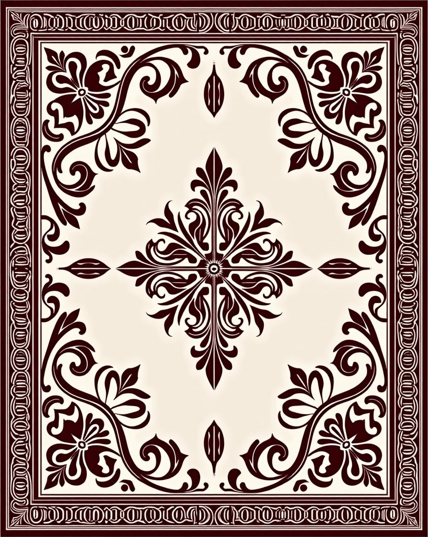 Traditional Floral Scrollwork Cream Rug
