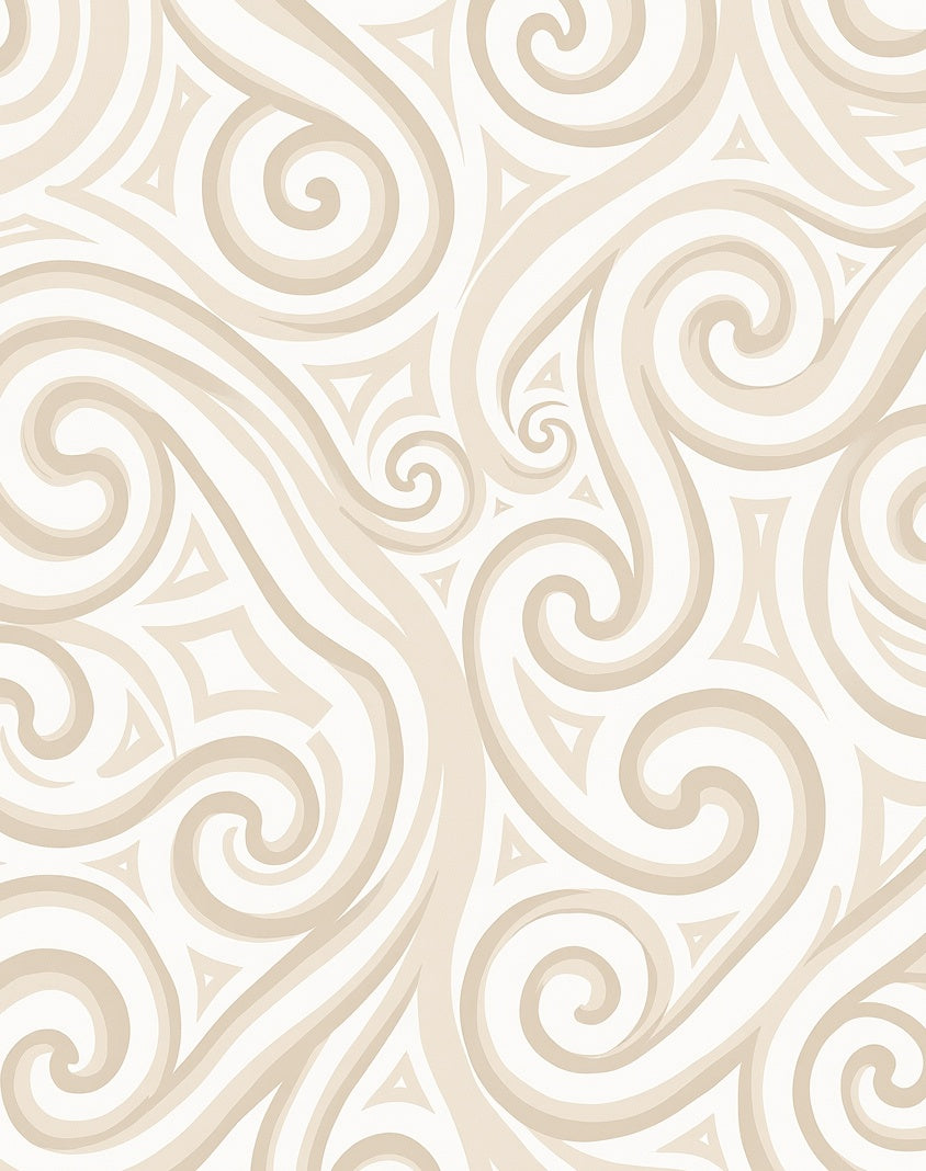 Neutral Swirl Triangle Pattern Rug