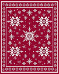 Crimson Snowflake Medley Border Rug