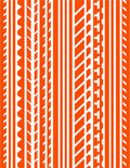 Orange and White Striped Geometric Pattern Rug