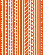 Orange and White Striped Geometric Pattern Rug