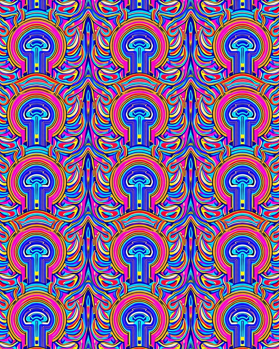 Vibrant Psychedelic Swirl Abstract Rug