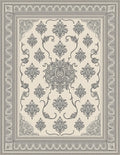 Ornate Floral Scrollwork Detailed Frame Rug