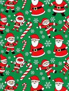 Christmas Santa Candy Cane Snowflakes Rug