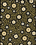 Elegant Floral Vines Black Gold Rug