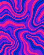 Groovy Swirls Pink Blue Pattern Rug