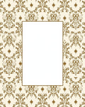 Elegant Cream Gold Damask Pattern Rug