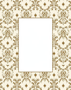 Elegant Cream Gold Damask Pattern Rug