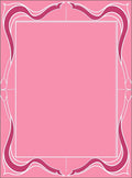 Pink Art Nouveau Floral Border Design Rug