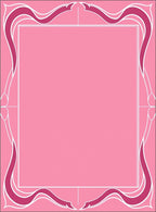 Pink Art Nouveau Floral Border Design Rug