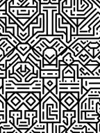 Monochromatic Geometric Tribal Rug