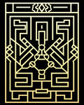 Golden Geometric Art Deco Stylized Maze Rug