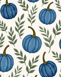 Blue Pumpkin Botanical Pattern Rug
