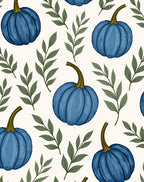 Blue Pumpkin Botanical Pattern Rug