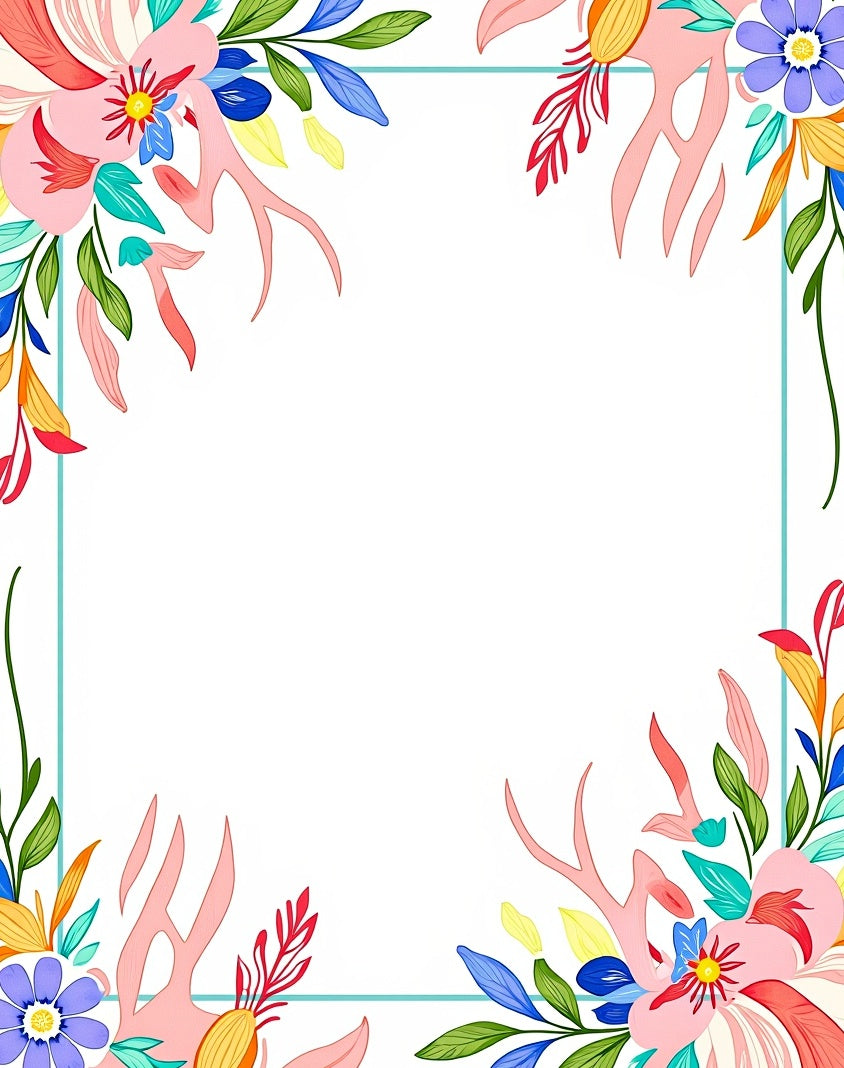 Tropical Floral Pattern Vibrant Rug