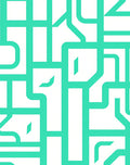 Modern Geometric Aqua Lines Rug