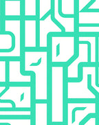 Modern Geometric Aqua Lines Rug
