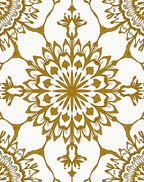 Gold Floral Mandala Pattern Rug