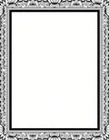 Ornate Black and White Floral Border Rug