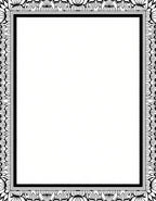Ornate Black and White Floral Border Rug