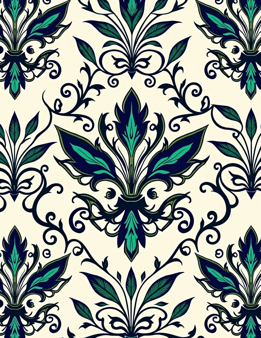 Classic Floral Swirl Pattern Rug