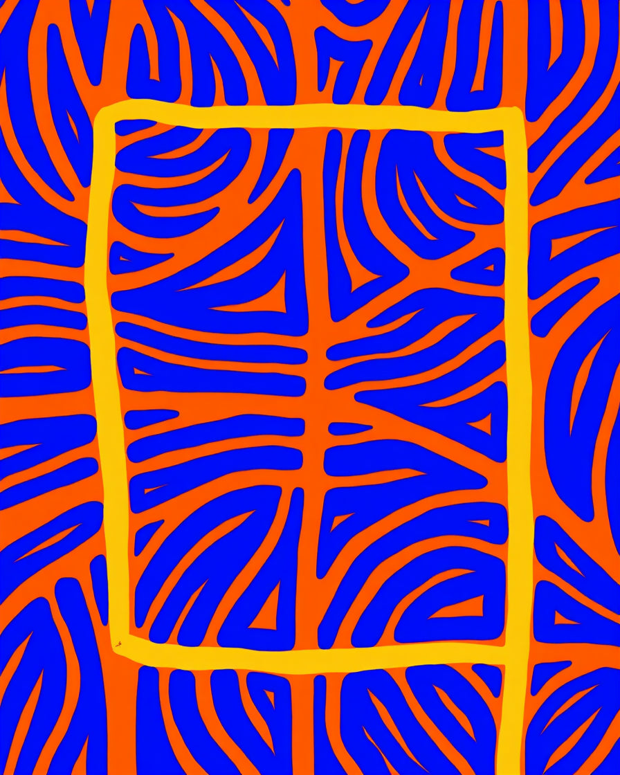 Bold Abstract Lines Square Pattern Rug