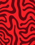 Bold Red Swirl Abstract Rug