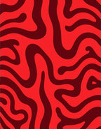 Bold Red Swirl Abstract Rug