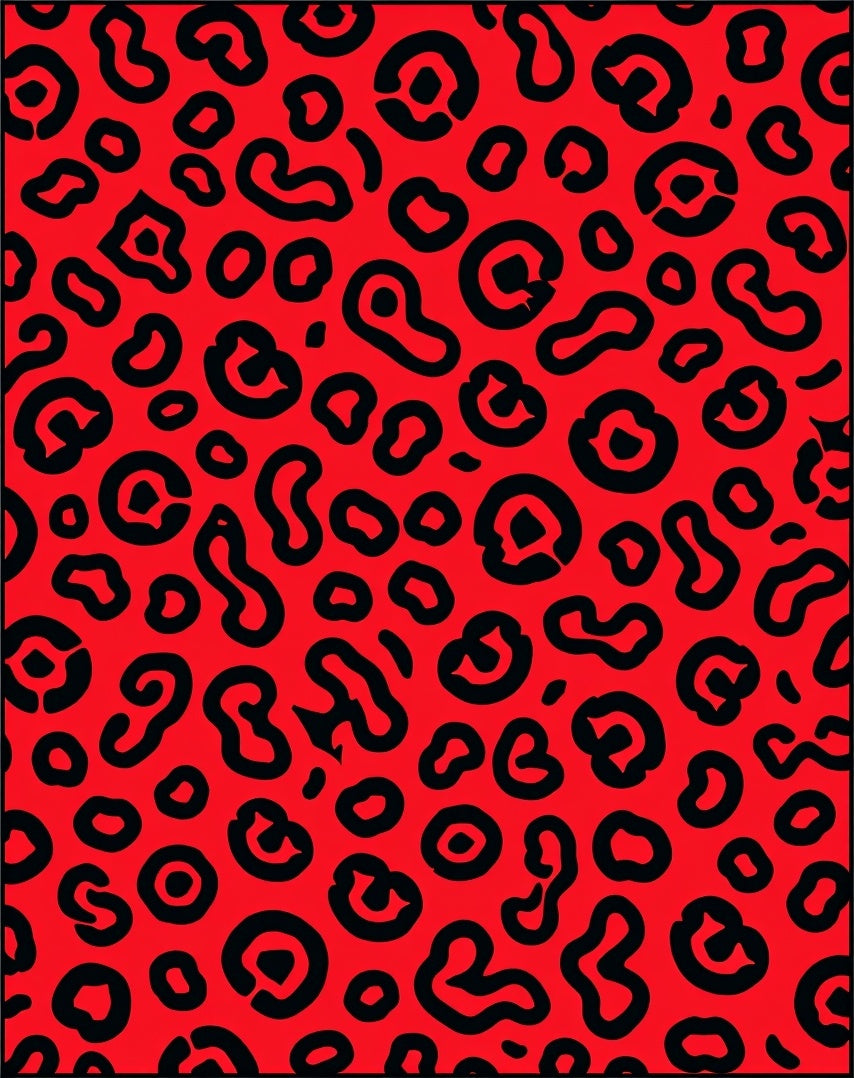 Bold Red Leopard Print Rug