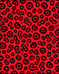 Bold Red Leopard Print Rug