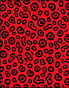 Bold Red Leopard Print Rug