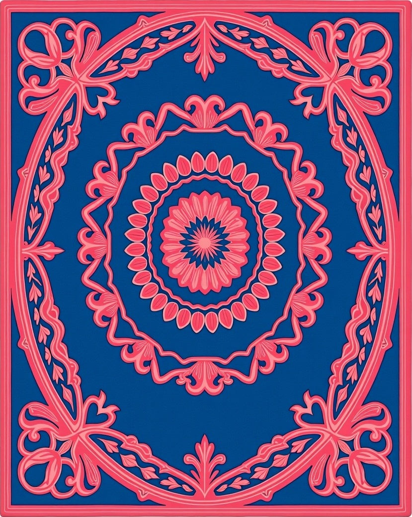 Intricate Floral Mandala Pattern Design Rug