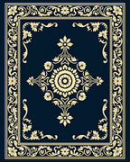 Classic Floral Border Medallion Design Rug