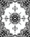 Bold Black Symmetry Starburst Pattern Rug