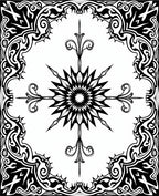 Bold Black Symmetry Starburst Pattern Rug