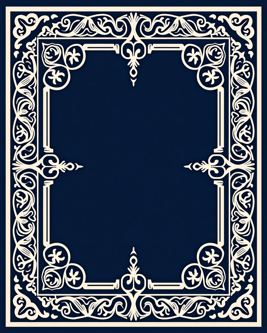 Intricate Floral Border Cream Design Rug