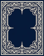 Intricate Floral Border Cream Design Rug