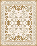 Elegant Floral Motif In Gold Rug
