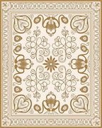Elegant Floral Motif In Gold Rug