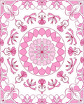 Pink Floral Mandala Inspired Design Rug