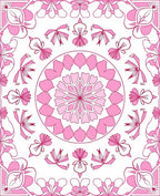 Pink Floral Mandala Inspired Design Rug