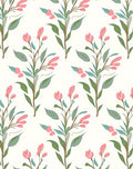 Soft Pink Floral Botanical Pattern Rug