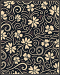Cream Floral Swirl Pattern Rug