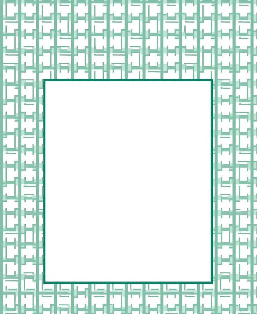 Mint Green Geometric Tile Pattern Rug