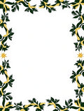Dark Green Golden Floral Border Rug