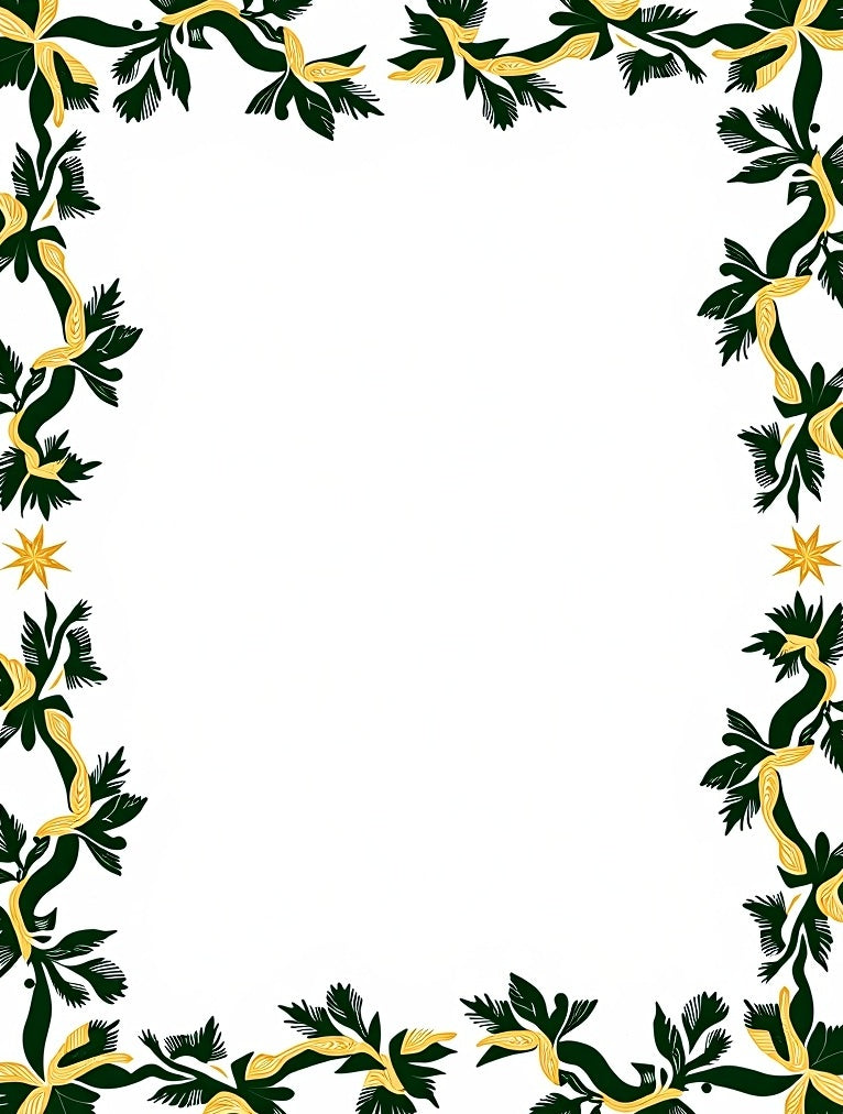 Dark Green Golden Floral Border Rug