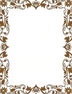 Ornate Brown Botanical Vine Border Rug