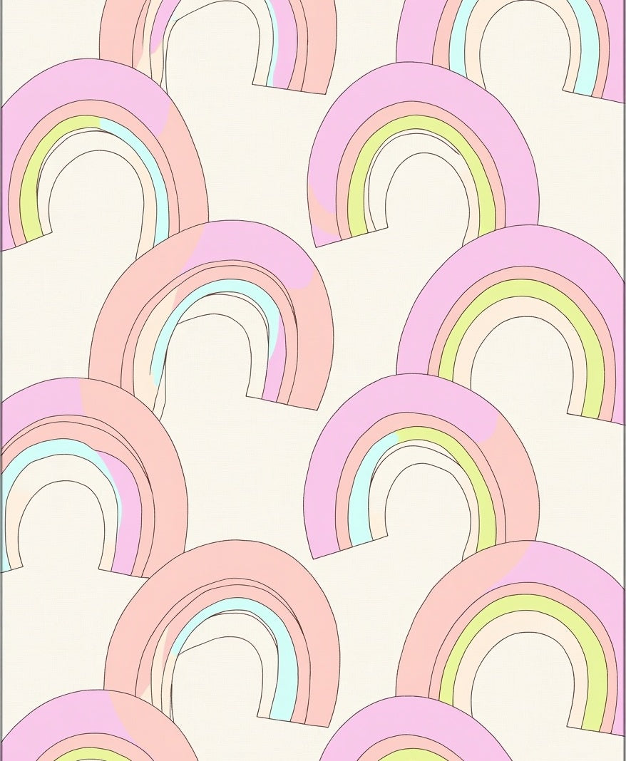 Pastel Rainbows Pattern Rug