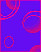 Vibrant Blue With Pink Circles Design Rug