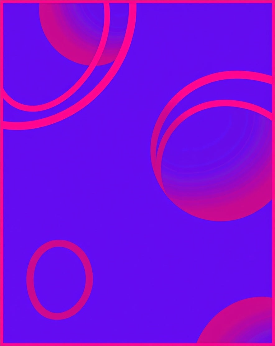 Vibrant Blue With Pink Circles Design Rug